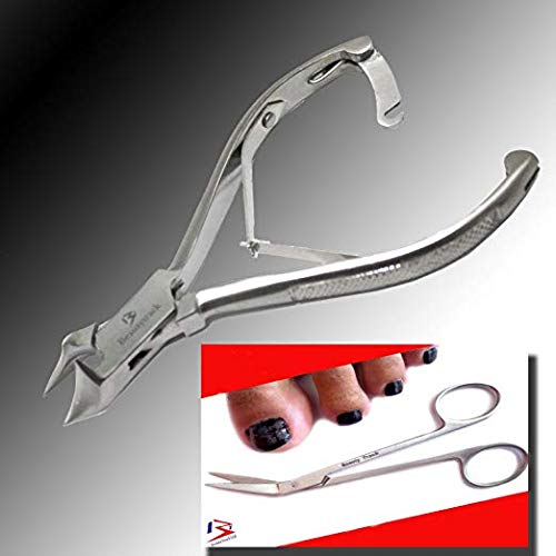 BeautyTrack Extra LONG Nail Scissors Clippers Cutters for Thick Toenails Plus Nail Cutters for Safety. Supplied in leather - Chiropody Instruments Nail and Toe Nail Clippers - NewNest Australia