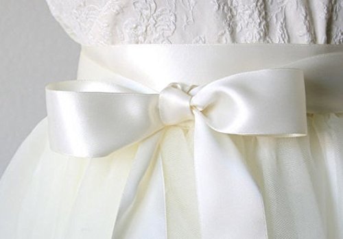 QIANF 1 1/2 Inch Wide Double Face Satin Ribbon No Fading Woven Ribbon - 25 Yard (112-White) 1 1/2"-25Yard 112-white - NewNest Australia