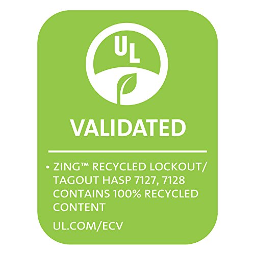 Zing Green Products 7127 RecycLockout Lockout Tagout Hasp, 1 Inch Recycled Aluminum, 1" Inside Jaw Diameter, Red - NewNest Australia