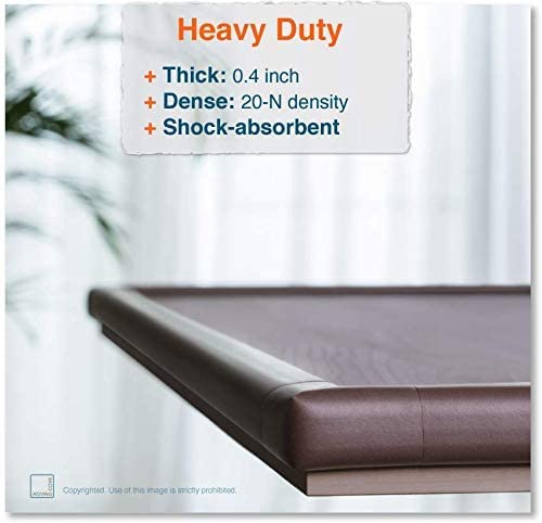 Roving Cove Baby Proofing Corner Guards (4 Corners), Heavy Duty (Shore A 20-N Density), Soft NBR Rubber Foam, 3M Pre-Taped, Coffee Brown 4 Count (Pack of 1) - NewNest Australia