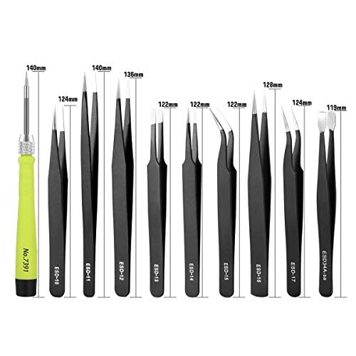 Umiten 10Pcs Esd Tweezers Kit, Precision Anti-Static Tweezers Set, Non-Magnetic Multi-Standard Stainless Steel Tweezers Ideal For Lab Electronics, Jewelry, Beauty And Detailed Work - NewNest Australia