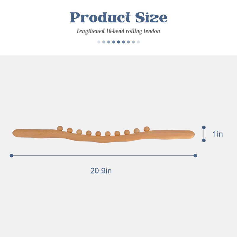 Bounabay Wooden Massage Roller , 60cm Beech Celulitis Wood Massage Tools, Relaxation Relieve Sore Muscles Massager Scraping Stick for Waist Shoulder Back Sculpture 10 Beads - NewNest Australia