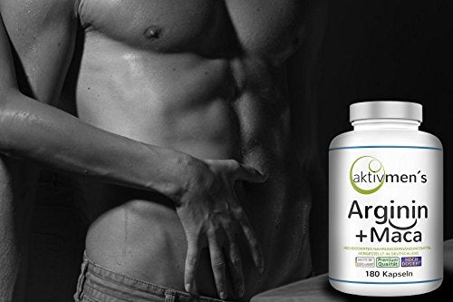 Aktivmen Arginine + Maca High Dose ‚ For Highly Active Men ‚ Tested By Experts ‚ 100% Vegan 180 Capsules, L-Arginine Base 3600 + Maca 6000 (Maca Root Extract 20:1) 1 Tin (1 X 140 G) - NewNest Australia