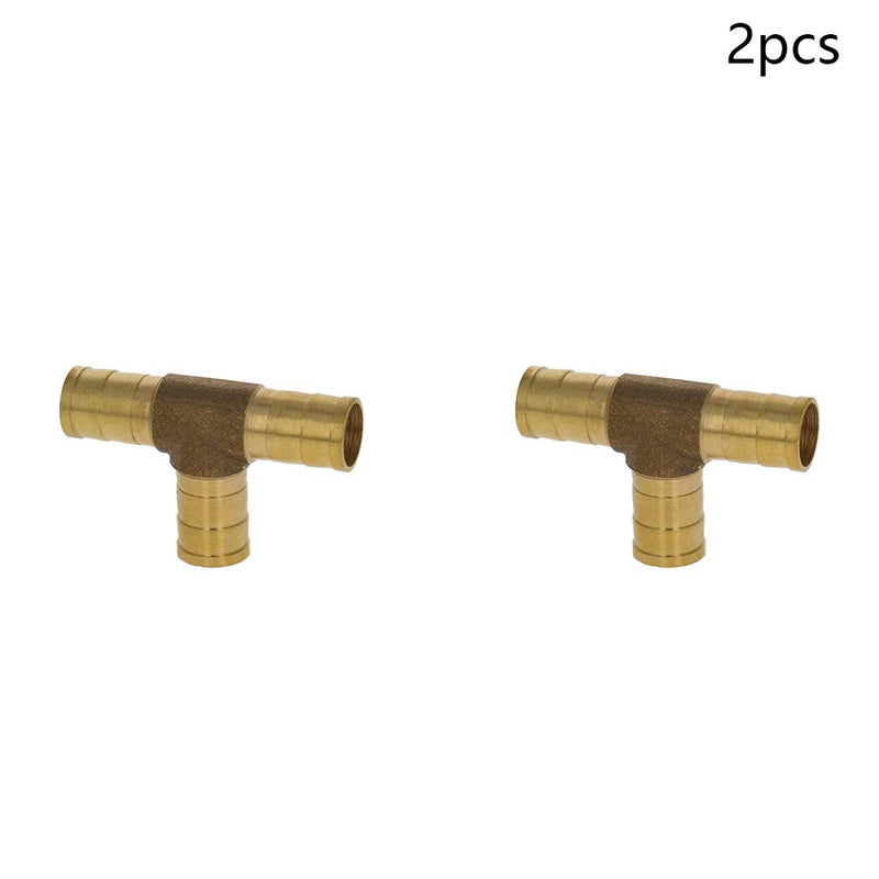 MroMax 12mm Brass Barb Hose Fitting Tee T 3 Way Connector Joiner Air Water Fuel Gas 2pcs Diameter 12mm - NewNest Australia