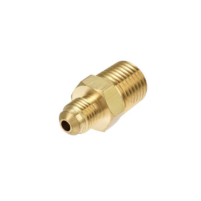 uxcell Brass Pipe Fitting, 3/16 SAE Flare Male to 1/4NPT Male Thread, Tubing Adapter Hose Connector, for Air Conditioner Refrigeration - NewNest Australia