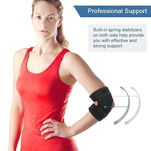 Yosoo Health Gear,Tennis Elbow Bandage With Compression Pad, Elbow Brace, Tennis Elbow Brace, Breathable Elbow Support Strap With Double Spring Stabilizer, Elbow Splint Supports Strong Velcro Straps - NewNest Australia