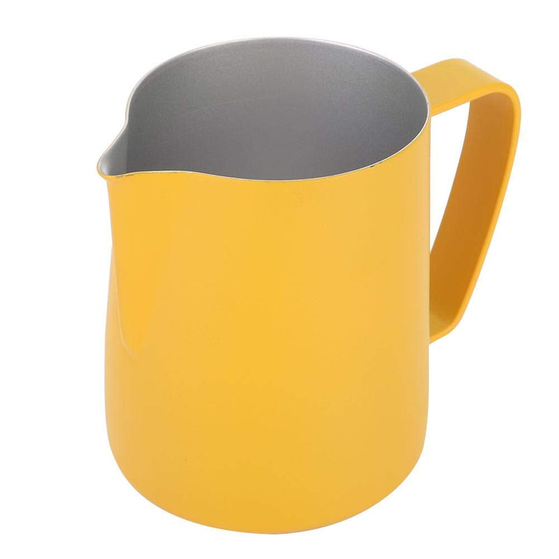 Coffee Pitcher, Stainless Steel Milk Frothing Cup Jug Pitcher Latte Art for Home Coffee Shop Use 600ml (Yellow) - NewNest Australia