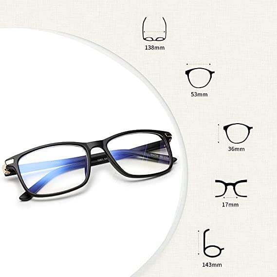 Vecien Blue Light Filter Glasses Computer Glasses PC Gaming Anti UV400 Women and Men Without Strength Anti-Reflective Black (2 Packs, C1+C3) - NewNest Australia