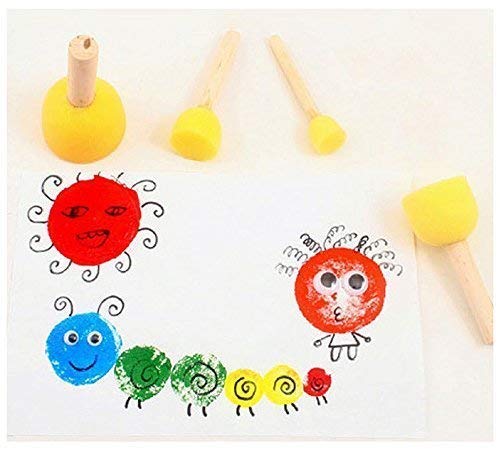 WAFJAMF 20-Pieces Assorted Size Round Sponges Brush Set, Paint Tools for Kids - NewNest Australia