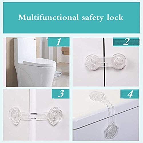 Baby Guard Child Lock Door Lock Drawer Lock Children's Door Lock Baby Guard Child Safety Lock Drawer Stopper Refrigerator Kitchen Door Stopper 360 Degree Rotation (5 Long / 5 Short) - NewNest Australia