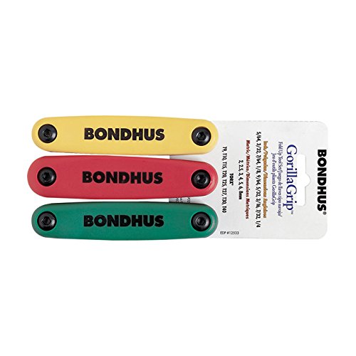 Bondhus 12533 GorillaGrip Hex and Star Fold-up Triple Pack, 12587 (2-8mm), 12589 (5/64-1/4-Inch) & 12634 (T9-T40) 1 - NewNest Australia