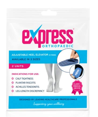 Express Orthopaedic® - Medically Approved Adjustable Heel Raise Shoe Inserts - Offers 15-3mm Heel Lift - 2 Units (Firm Density/Navy, Small - Shoe:(UK)3-6 / (EU)36-38) Firm Density/Navy - NewNest Australia
