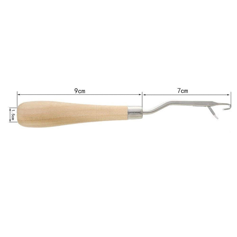 Onwon 3 Pcs Wooden Bent Latch Hook Tool, Superior Quality Crochet Needle Hook Knitting Tool Kit Perfect for Rug Making and Art Crafts - NewNest Australia