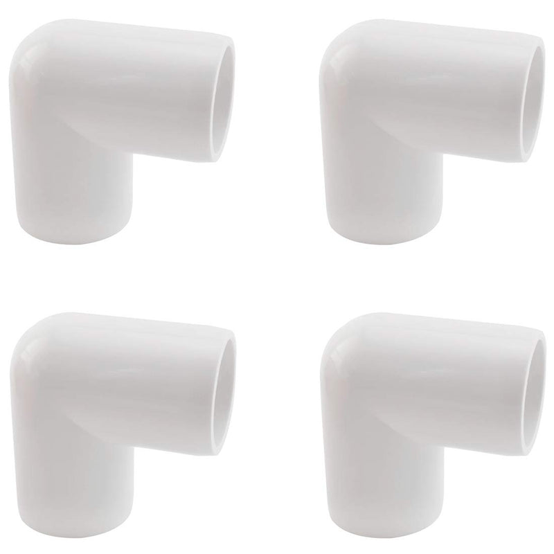 SDTC Tech 8-Pack 3/4 Inch 90 Degree Right Angle PVC Fitting Elbow Furniture Grade Pipe Connector for DIY PVC Shelf Garden Support Structure Storage Frame, White - NewNest Australia