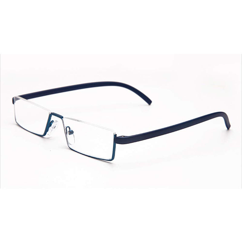 KoKoBin Pack of 2 reading glasses with ultra-light TR90 frame reading aid half glasses made of metal frame with half frame visual aid with glasses case for men and women +1.5 black, blue +1.5 diopters (pack of 2) - NewNest Australia