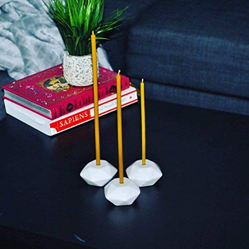 NewNest Australia - Votprof Set of 2 Small White Ceramic Candleholders Slim Taper Candles, Durable, Modern Design 