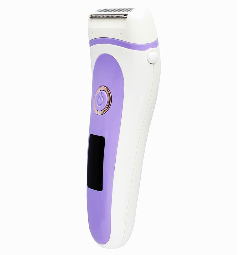 Electric Lady Shaver Bikini Trimmer, Wet & Dry Rechargeable Cordless Painless Electric Razor for Women, LED Display Razor for Legs Underarms (Purple) Purple - NewNest Australia