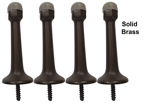 QCAA Quality Heavy Duty Solid Brass Arrow Base Stop, 3-1/4", Matte Black with Grey Tip, 4 Pack 4pack - NewNest Australia
