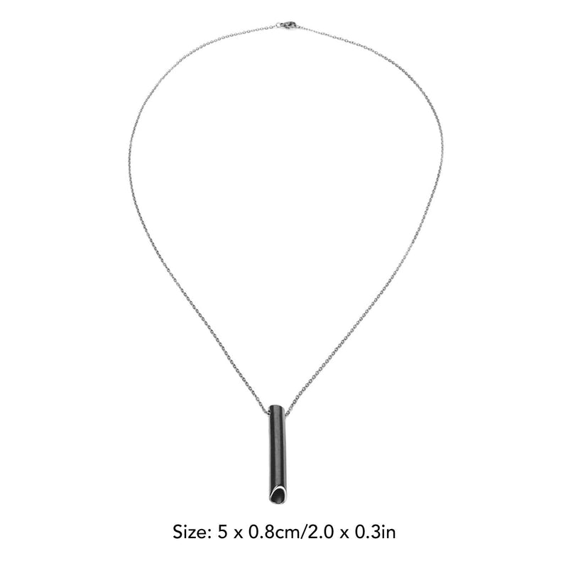 Leftwei Stress Relief Mindful Necklace, Breathing Necklace Spiritual Jewelry Breathing Exercise Device Anxiety Whistle Necklace for Habitual Breathing Exercises, Meditation, Anxiety Relief (Black) Black - NewNest Australia
