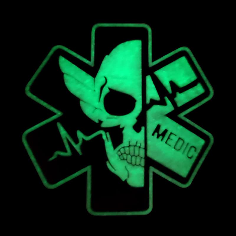3D Pvc Rubber Emt Ems Skull Medical Glow In The Dark Luminous Patch, Tactical Medicine Patch For Tactical Backpacks, Medical Bags, First Aid Kits, Outdoor Adventure Kits - NewNest Australia