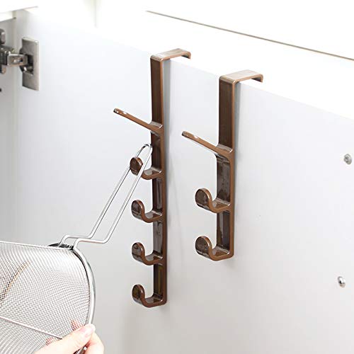 NewNest Australia - Home-Organizer Tech 5 Layers Over The Door Hook Organizer Rack Hanger Backpack Handbag Door Hook, Pack of 2 Beige 