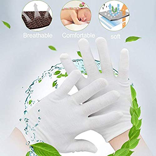 White Cotton Gloves,12Pairs BESTZY Soft Lightweight Work Gloves for Coin Jewelry Health Daily Work Gloves For Men Women(Medium) White Glove 2 - NewNest Australia