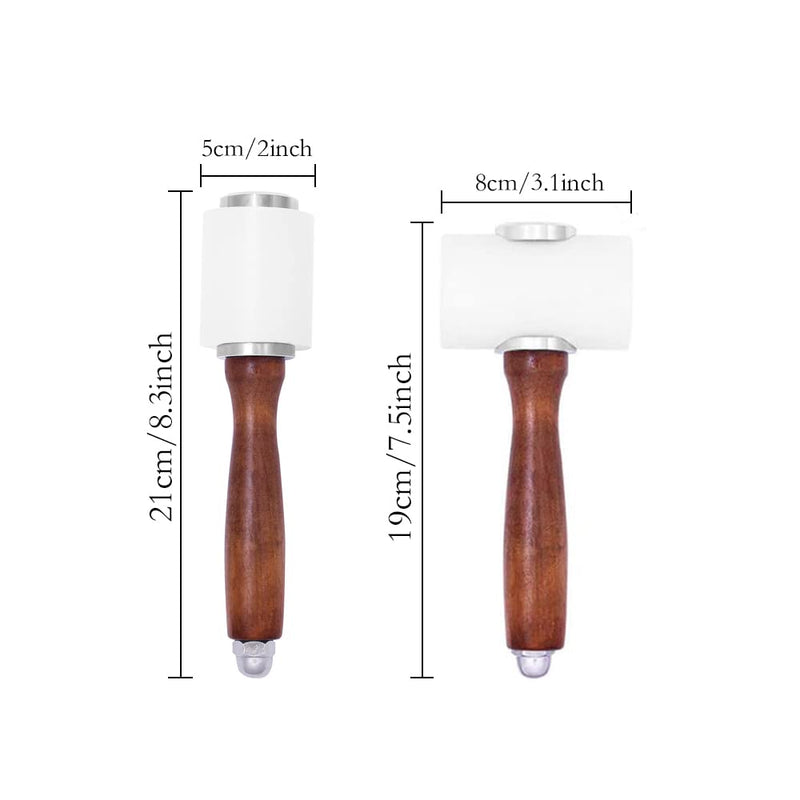 2 Pieces Leather Carving Hammer DIY Leathercraft Wooden Mallet Leather Carving Mallet Craft Tool - NewNest Australia