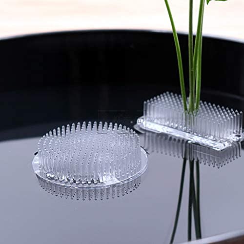 Clear Flower Frog Plastic Kenzan Floral Frog Ikebana Flower Arrangement Pin Frog Holder for Glass Plastic Ceramic Vase (Rectangle+Round) Rectangle+Round - NewNest Australia