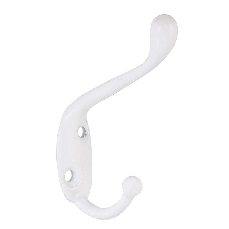 NewNest Australia - uxcell Dual Prong Coat Hooks Wall Mounted Retro Double Hooks Utility White Hook for Coat Scarf Bag Towel Key Cap Cup Hat 80mm x 17mm x 55mm 2pcs 