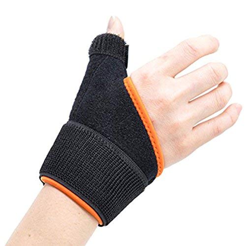 Rosenice Thumb Splint for Carpal Tunnel Sprain Arthritis Pain Relief Left and Right Black Orange - NewNest Australia