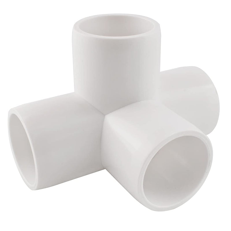 MARRTEUM 1/2 Inch 4 Way PVC Fitting Pipe Corner Elbow for Greenhouse Shed / Garden Support Structure / Storage Frame, Furniture Build Grade SCH40 [Pack of 6] - NewNest Australia