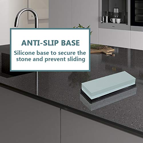 Knife Sharpening Stone Combination Dual Sided Grit With Base for Sharpening and Polishing Tool with Non Slip Base for Kitchen Knives, Hunting Knives, Pocket Knives and Tool Blades (400/1000) 400/1000 - NewNest Australia