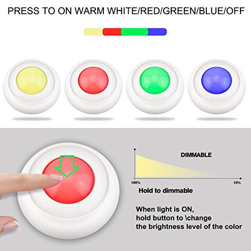 BIGLIGHT LED Puck Lights, Push Lights, RGB Touch Lights, Battery Operated Click Light for Closet, Wireless Tap Light, Color Changing Pop Lights, Stick on Lights for Classroom Pumpkin Halloween, 4 Pack - NewNest Australia
