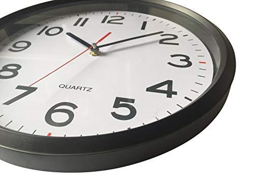 NewNest Australia - Vmarketingsite - 12 Inch Wall Clock Battery Operated Silent Non-Ticking Decorative Modern Round Quartz Black - Analog Classroom Hanging Clocks Large Numbers - Office/Kitchen/Bedroom/Bathroom/Gym 