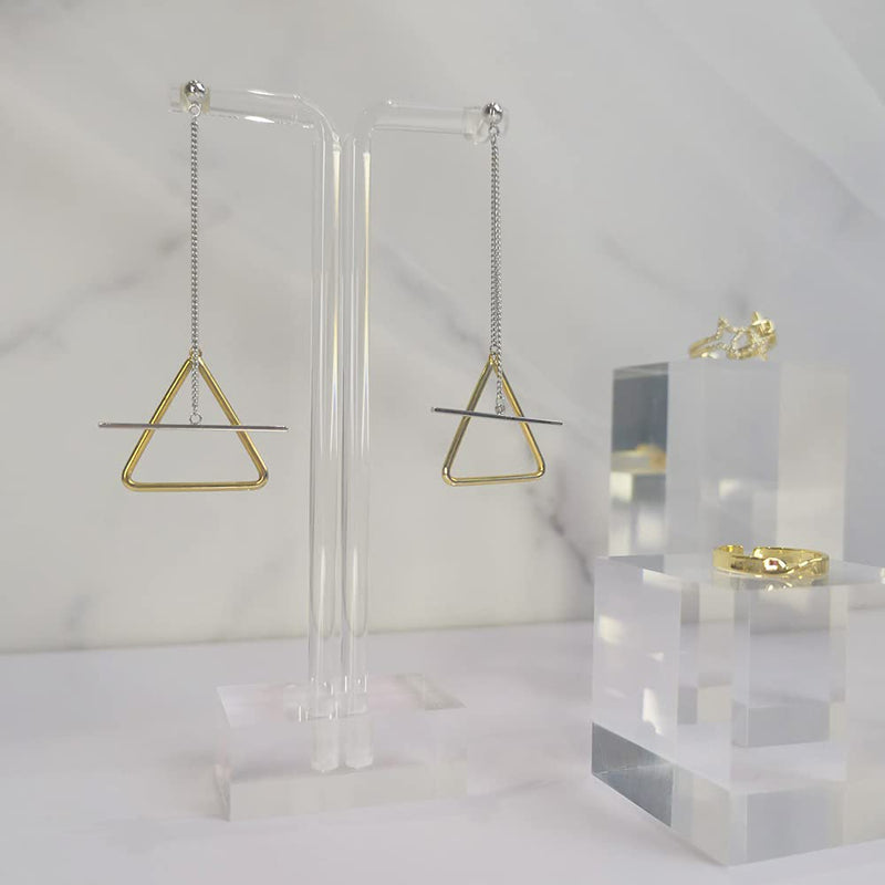 GemeShou Acrylic 3pcs Earring Display Stand Clear Earring Holder Lucite T Bar Earring Retail Display Photography Props【Acrylic Earring T Stand-3pcs 】 A/Acrylic Earring T Stand-3pcs Height 4.7"/3.9"/3.1" - NewNest Australia