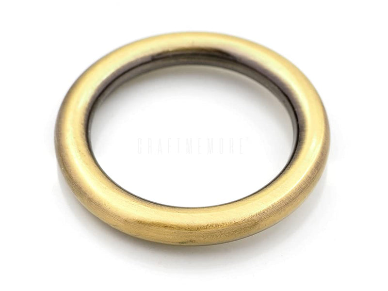 CRAFTMEMORE 4pcs O Ring Strong Metal Welded O-Ring Circle Loop Buckle for Purse Bag Collar Leather Craft SCOG 1 Inch Brushed Brass - NewNest Australia