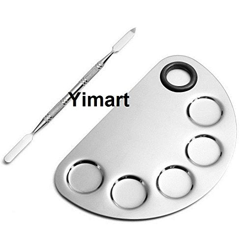 Yimart® Pro Stainless Steel Makeup Cosmetic Artist Five Holes Mixing Pallete Spatula - NewNest Australia