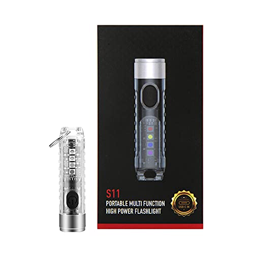 Super Mini Keychain LED Flashlight, Rechargeable 400 Lumen Pocket Flashlight, White/UV/Red Light 10 Lighting Modes, Lightweight, IP65 Waterproof Portable Tiny Small Torch for Walking Camping Emergency - NewNest Australia