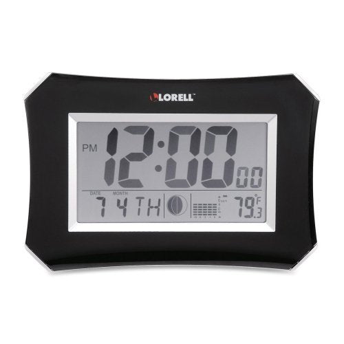 NewNest Australia - Lorell LCD Wall/Alarm Clock, 10-1/4-Inch Lunar, Silver/Black 