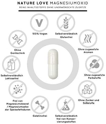 Nature Love Magnesium - 660Mg (400Mg Elemental) Per Capsule - 365 Capsules (Annual Supply) - More Concentrated Than Magnesium Citrate - Laboratory Tested, High Dosage, Vegan, Produced In Germany - NewNest Australia