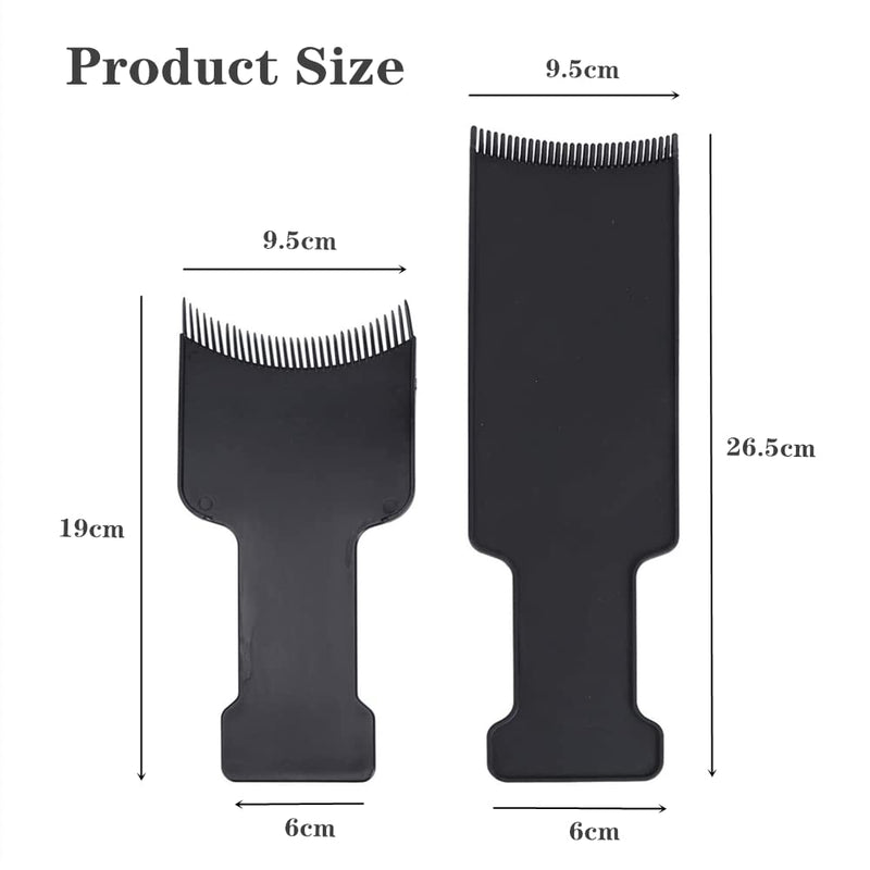 YiFENCHEN 2PCS Hair Dye Board Highlighting Board with Teeth Flat Top Comb Board Balayage Hair Dye Kit for Hair Dye Salon Home Multicolor Hair Coloring, Black - NewNest Australia