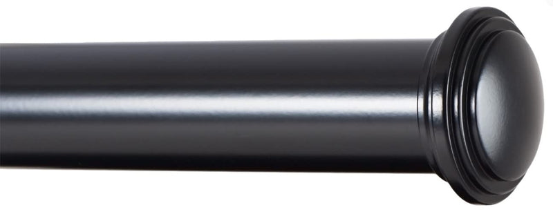 Ivilon Window Curtain Rod Decorative End Cap Design, 1 Inch Rod, 16 to 28 Inch (Side Curtain Rod) Black 16" to 28" - NewNest Australia