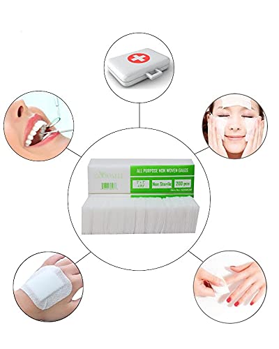 600 PCS (2" X 2") Premium 4-ply Non-Woven, Non-Sterile Sponge Gauze Pad-- Dental, Salon, All Purpose Gauze Sponges Pads -(3 Packs x 200 Counts) --White - NewNest Australia
