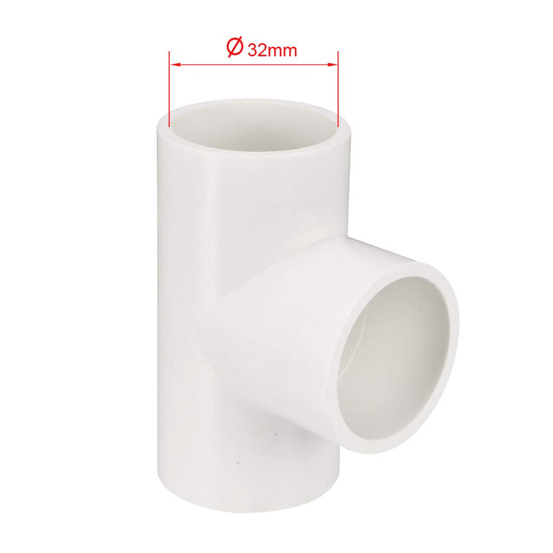uxcell 32mm Slip Tee PVC Pipe Fitting T-Shaped Coupling Connector 2 Pcs - NewNest Australia