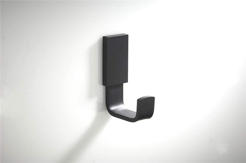 NewNest Australia - Flybath Coat Hook Brass Robe Towel Hooks Contemporary Style Matte Black Finish Wall Mounted - 5 Pack 