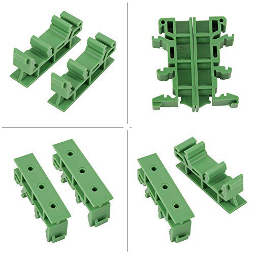 10sets PCB DIN C45 Rail Adapter Circuit Board Mounting Bracket Holder Carrier, 35mm DIN rail (Green) - NewNest Australia