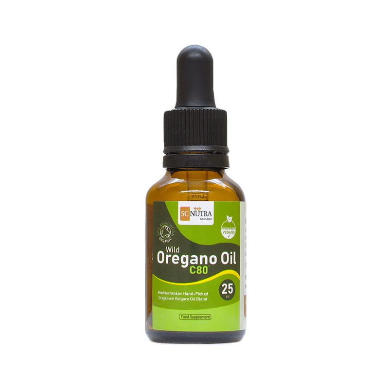 Oregano Oil 25ml - UK Soil Association Certified Organic Wild Oregano Oil C80 - High Strength 80% Carvacrol - Origanum Vulgare Oil - SC Nutra (Sweet Cures) - NewNest Australia