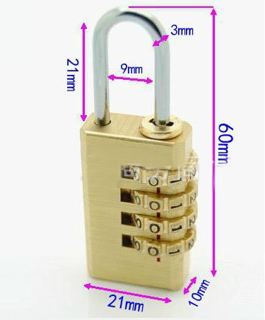 Surborder Shop Padlock - 4 Digit Combination Lock - Weather Proof - 2.5-inch Gold HL-214 - NewNest Australia