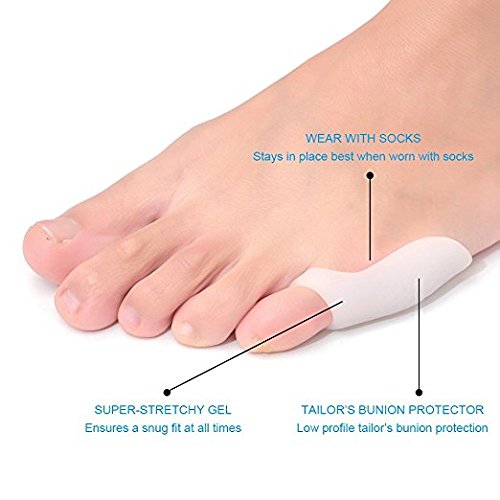 Pedimend Silicone Gel Bunionette Toe Protector (4PAIR) - Tailors Bunion Spacers - Cushion for Pinky Toes - Little Toe Protecting Sleeves - Improve Blood Circulation - Unisex - Foot Care - NewNest Australia