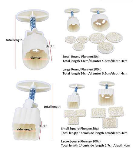 NewNest Australia - Cool Cook 4 Sets 12 Pcs Mode Mooncake Fodant Gift DIY Moon Cake Mold 